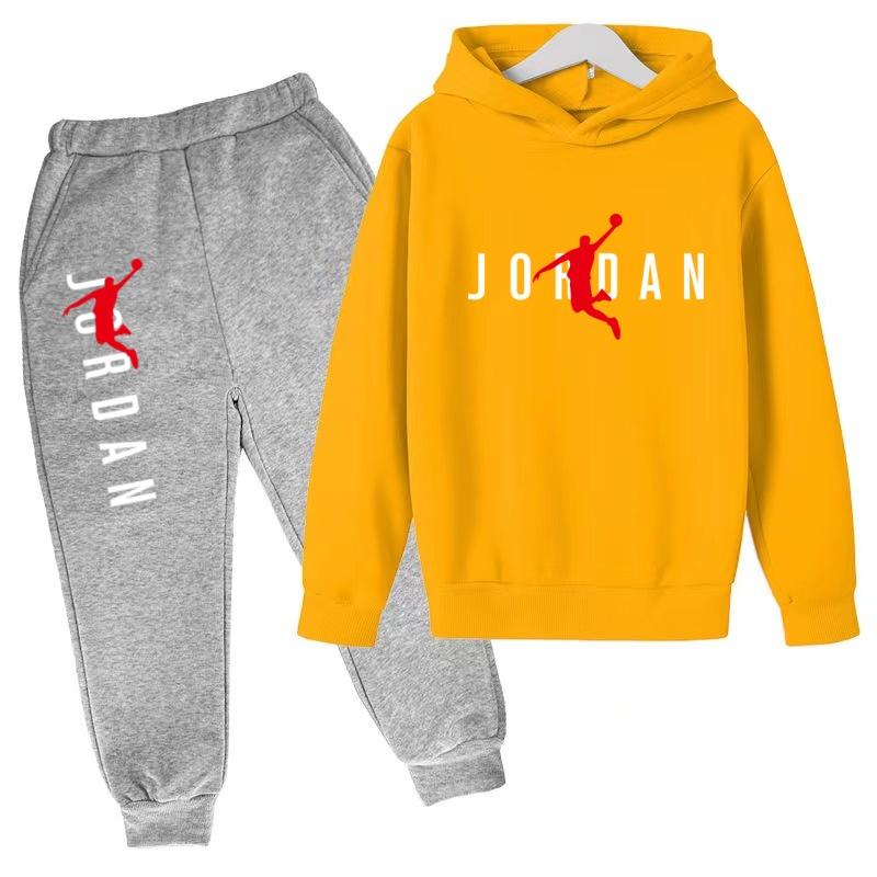 Felpa con Cappuccio per Bambini Lettere da Basket Pullover 3-12 Anni Giacca Felpa+Pantaloni Ragazzo Ragazza Neonato Abbigliamento Jogging Tempo Libero Moda Marca Set