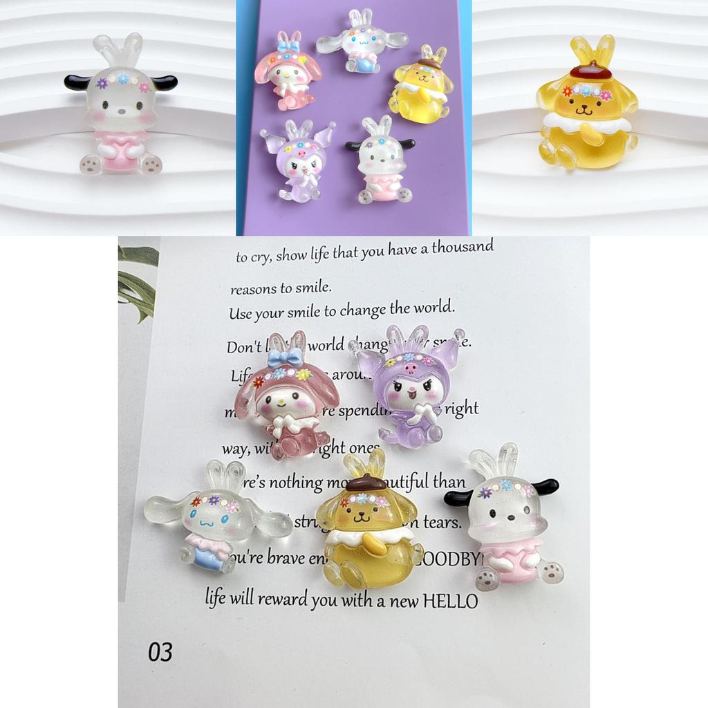 Cute Animal Resin Accessories For Diy Phone Cases And Hair Accessories Cream Gel Material
