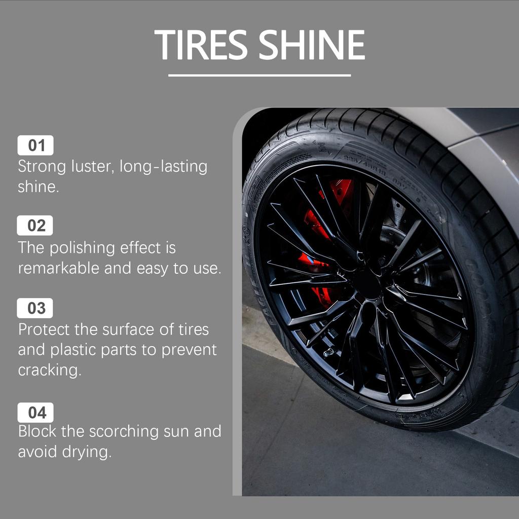 Spray brillant pour pneus de voiture, décontamination, polissage, entretien, agent de revêtement liquide éclaircissant, 120 ml