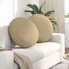 Seat Cushion Set 2 Pcs Grey Green Ø60 X 21 Cm Cord Fabric