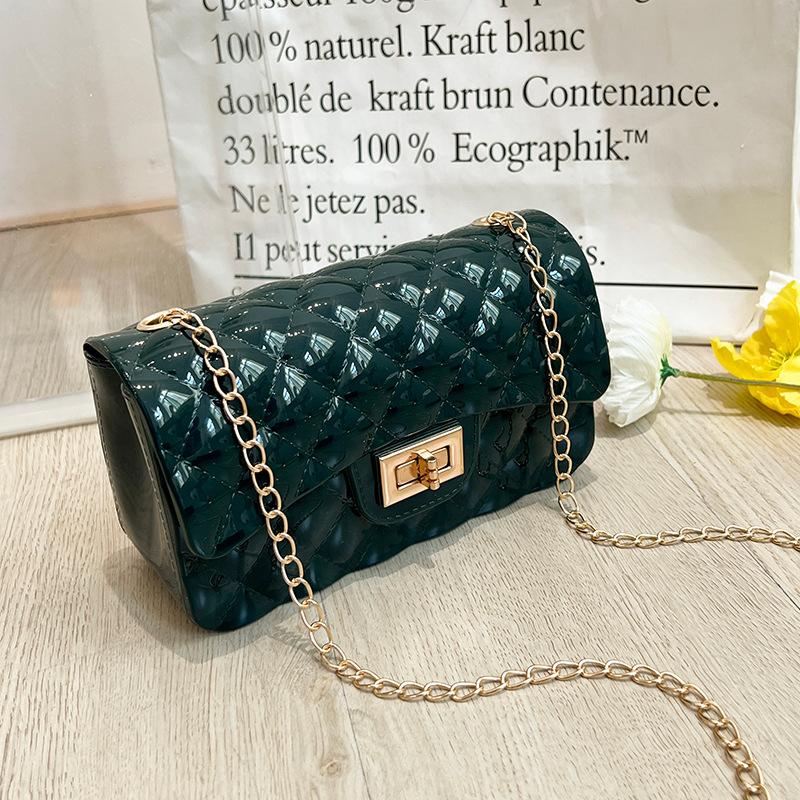 

Модная желейная сумка на плечо с жемчугом, женская универсальная бриллиантовая косметичка для помады и мелочи, одна штука.