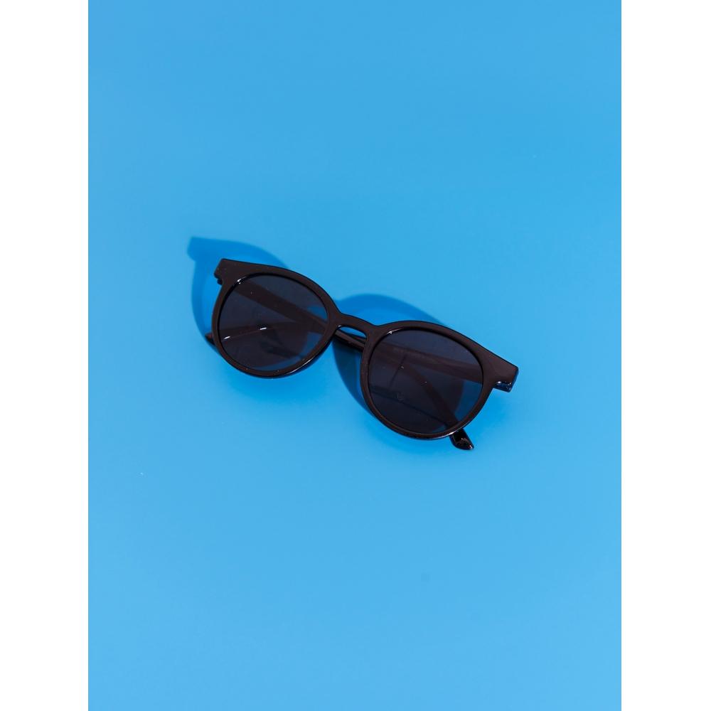 Daiso [UV-Schutz bis zu 99 %] Einfache runde Sonnenbrille Schwarz