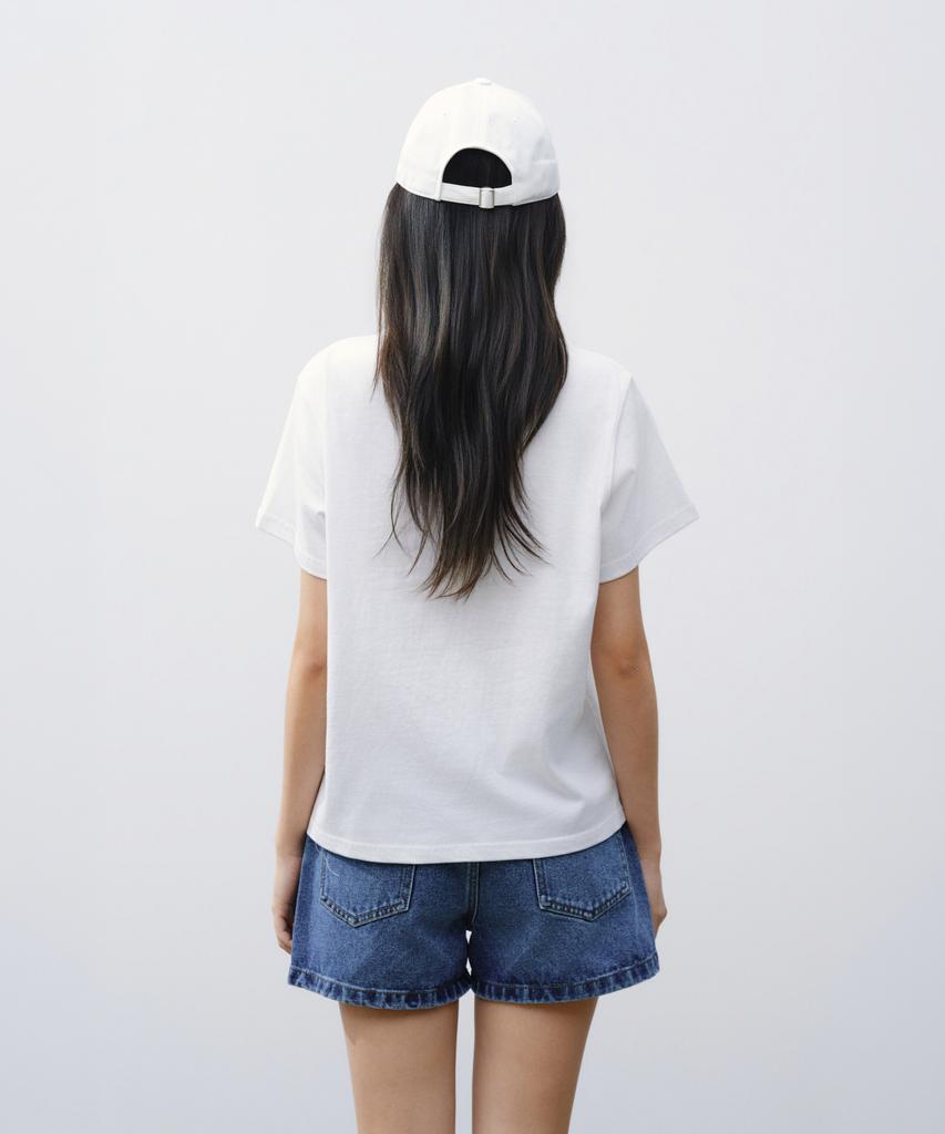 Bibeleude Embroidered Cotton Two-Tone Ball Cap 002 White & Navy