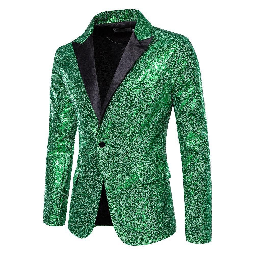 Europe And The United States Performance Dress Gold Sequins Suit Suit Nightclub Men's Host Emcee Studio Jacket