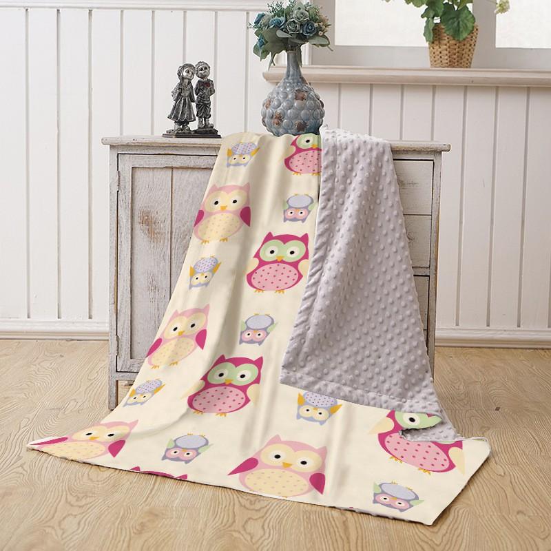 Soft Double-Layer Baby Blanket A-Grade Digital Print Cotton Feel Toddler Comfort Infants 1-3 Years