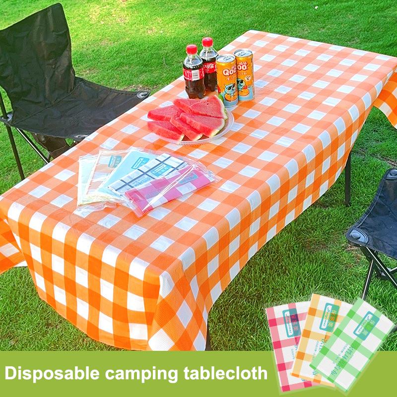 5pcs Disposable Waterproof Oil Proof Tablecloth Convenient For Outdoor Camping Thick Picnic Cushion Ring Protective Table Cloth