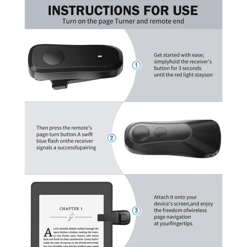 1 Set Universal Wireless Remote Page Converter Small Page Turner Page Turning Tool for Capacitive Screen eReaders