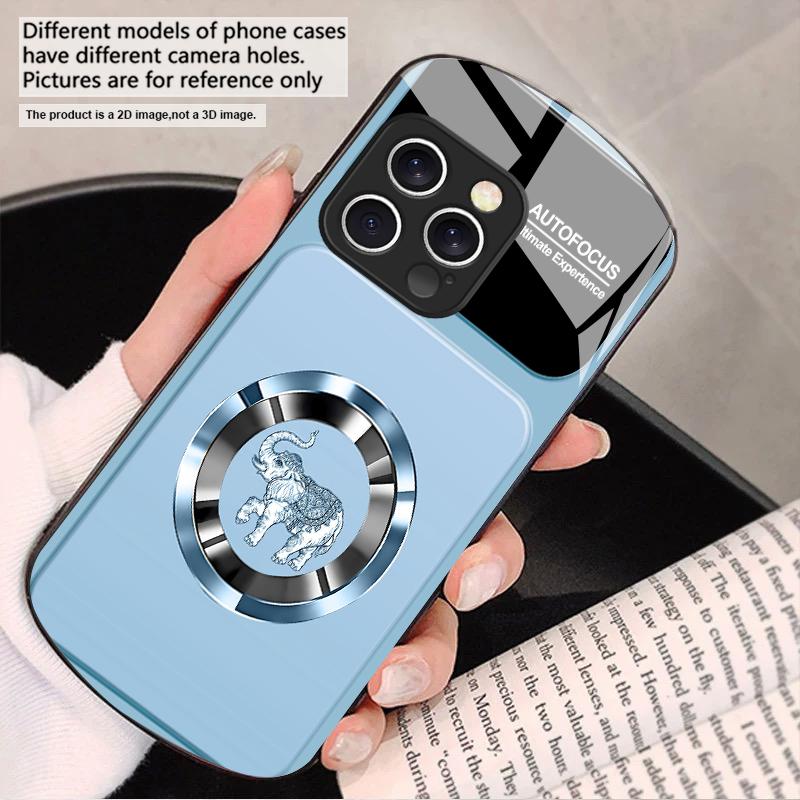 Elefant Rosa Elegant Für iPhone 17 16 15 14 13 Plus 12 mini 11 Pro Max XR Xs Max X 7 8 6S 22 20 Elliptische Glas-Handyhülle