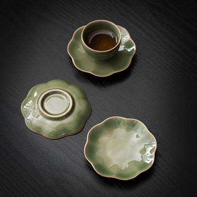 Japanese Retro Petal Coaster Home Kitchen Ceramic Anti-scald Heat Insulation Cup Base Kung Fu Teaware Tea Ceremony Accessories