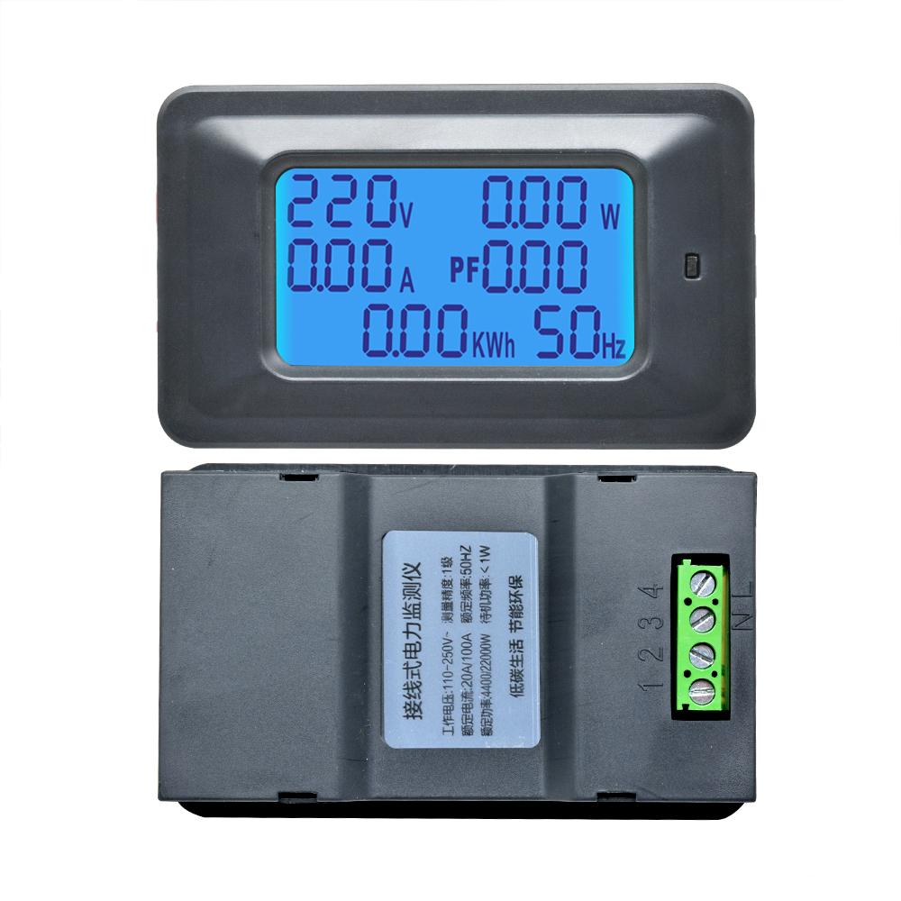 AC110-250V 20A 100A LCD Digital Voltmeter Ammeter Power Tester Energy Meter Ampere-volt Watt Meter Tester Detector