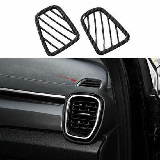 For Kia Sportage 2017-2022 Carbon Fiber Dash L&R AC Air Outlet Vent Trim 2PCS