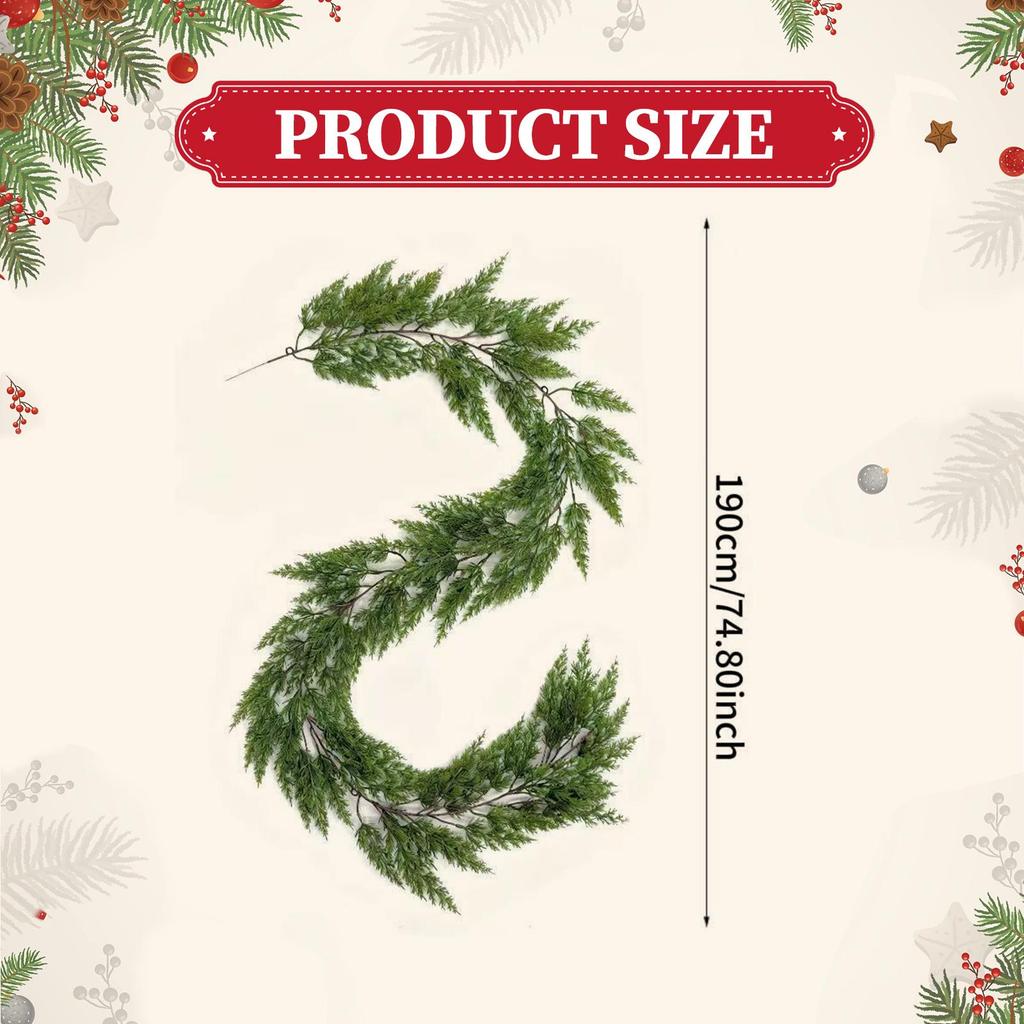 Christmas Garland Realistic Christmas Decoration for Holiday Fireplace Table
