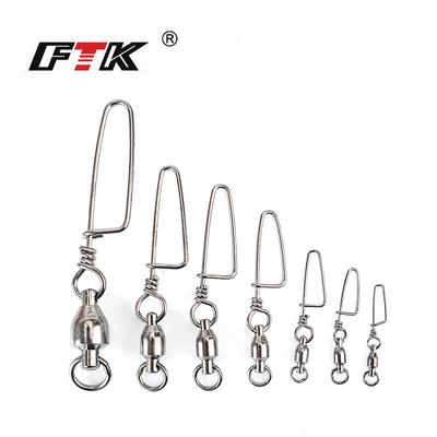 Stainless Steel Ball Bearing Fishing Swivels Snap 1-10 # Rolling Sea Fishing Swivels Snaps Connector Fishing Accessories