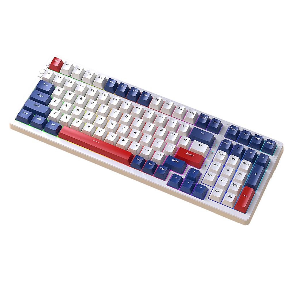 K98 Hot Swap Mechanical Keyboard 100Keys Anti-Ghosting Keyboard RGB Backlight Type-C Wired Gaming Keyboard for PC Desktop Gamer