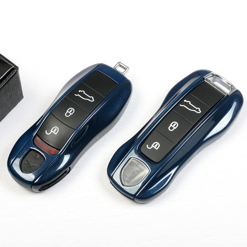 For Porsche Key Key Case Cayenne Macan 911 Paramela 718 Taycan Midnight Blue