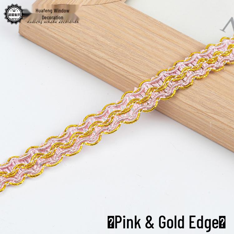 Ribete de Encaje Dorado de 1 cm de Ancho - 11 m para Cortinas, Sofá, Zapatos, Sombreros y Accesorios
