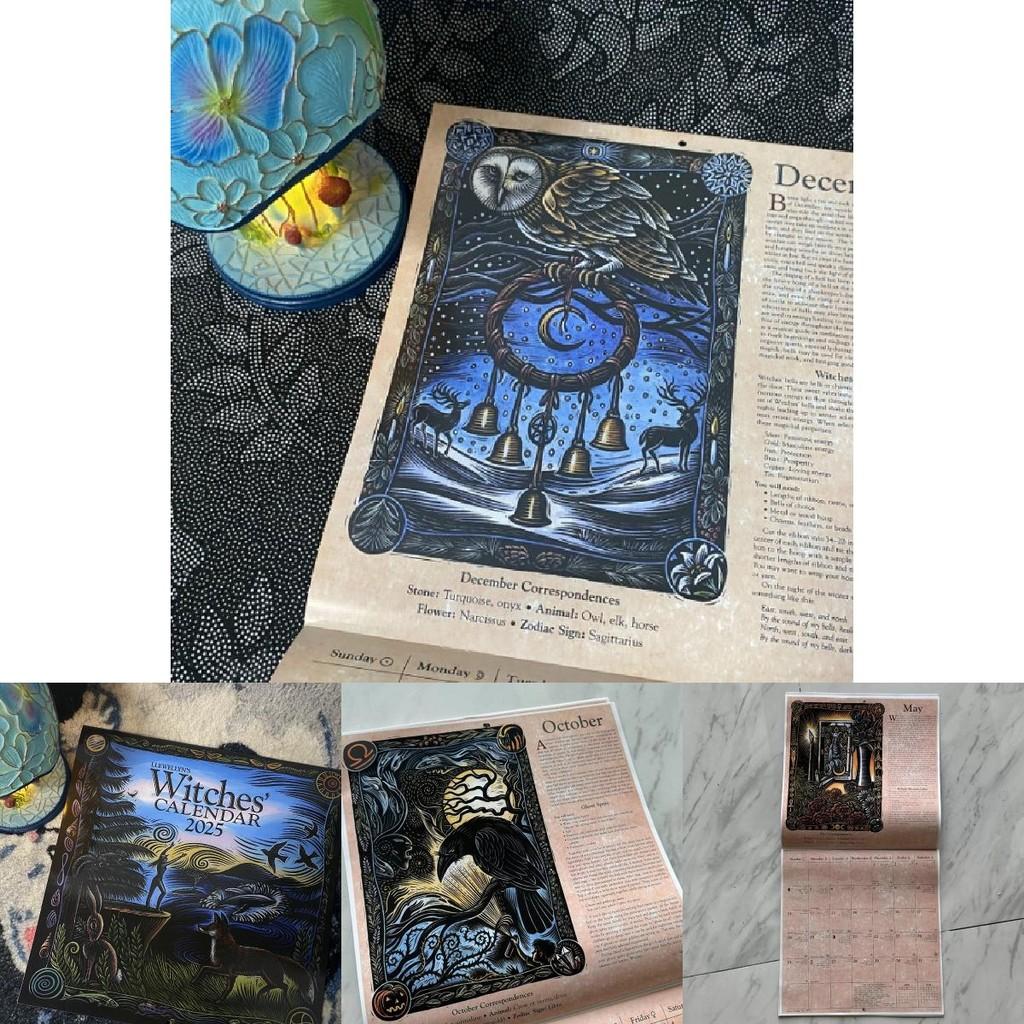 2025 Witches Calendar Creative Unique Wall Calendar Featuring Vintage Witch Design