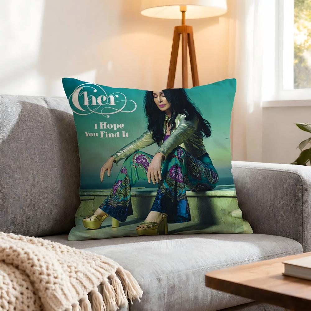 Singer Cher Cushion Cover Pcs Decorative Covers Soft Cushion Case for Sofa Couch Decor x x Pillowcases 30X30cm