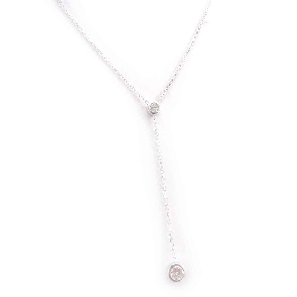 Les Trésors De Lily [C6339] - Collier Argent 'Lucioles' Blanc argenté (rhodié) - 63x6 mm