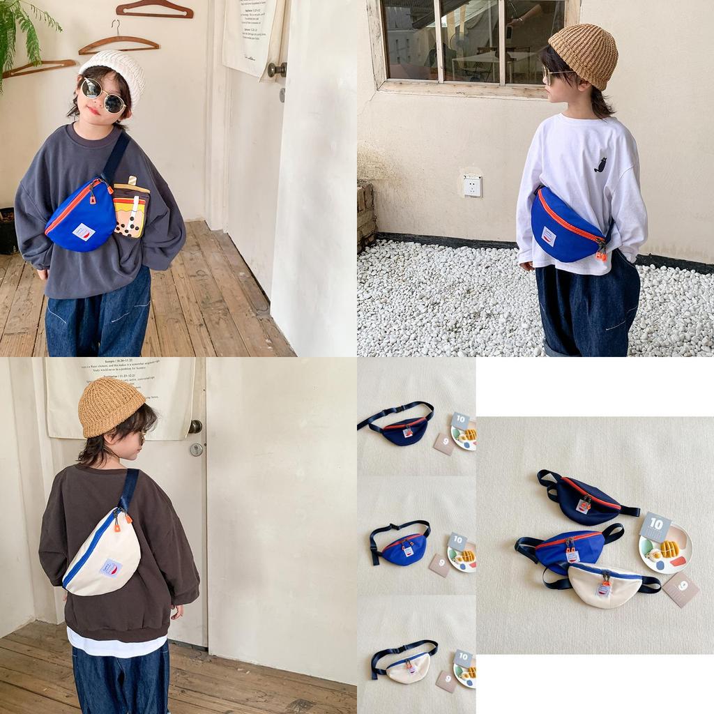 Stylish Children's Crossbody Canvas Bag For Boys With Abstract Design And Durable Features