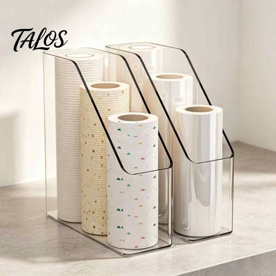 Durable Household Storage Kitchen Cling Film Organizer, Space Saving Box, Large Bedroom Organization Supplies Capacity Vertical Bin, for Food Foil And