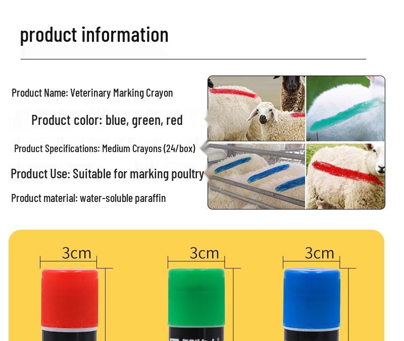Animal Marking Crayon & Pen - Red, Blue, Green for Pigs, Cattle, Sheep