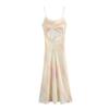 2025 New Summer Women's Metal Fabric Silk Satin Texture Dress
