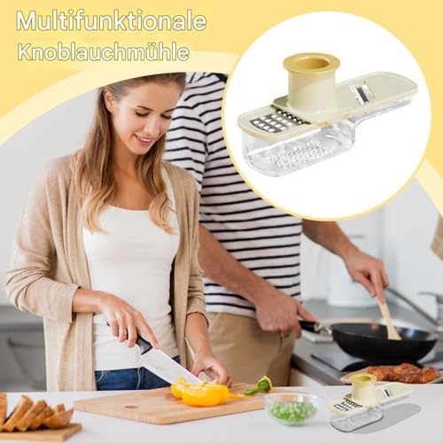 Mini Garlic Press, Food Garlic Crusher - Kitchen Utensil for Restaurant, Household, Outdoor Camping Spice Preparation