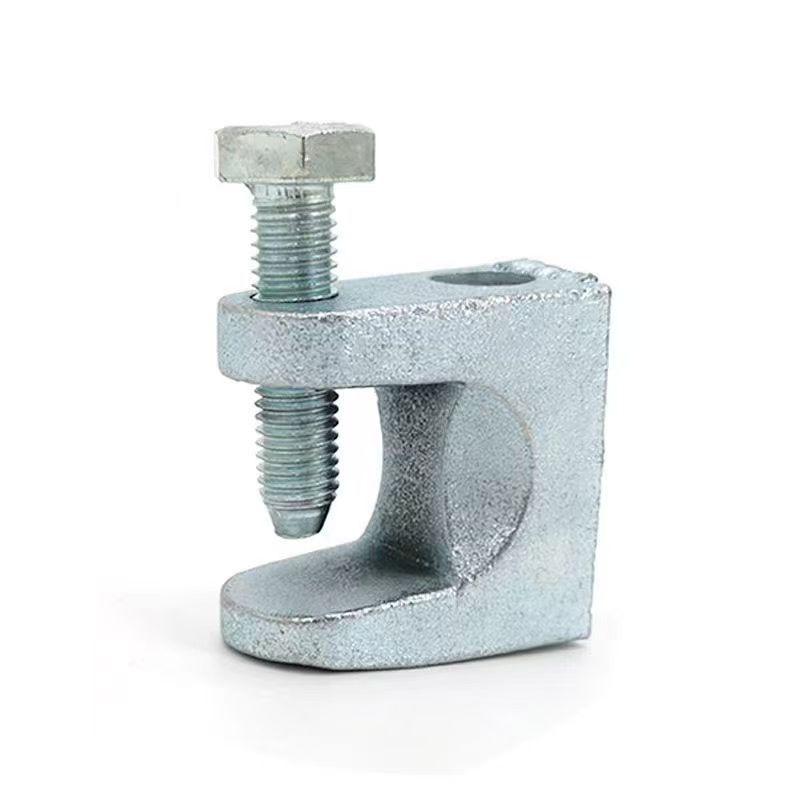 

Galvanized Cast Iron Tiger Tooth C-Channel I-Beam Pipe Clamp 45mm Opening (2 pcs) with Screws