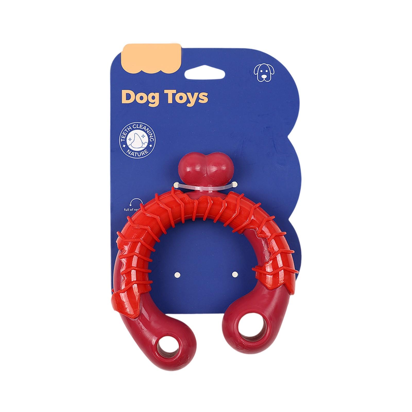 

Снимающая скуку жевательная игрушка для питомца, кольцо-прорезыватель для щенка One Size красный
