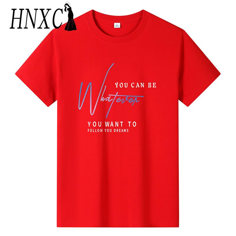 HNXC Puuvillane lühikeste varrukatega T-särk Meeste moodne vaba poolvarrukatega särk trükitud kaastundesärk