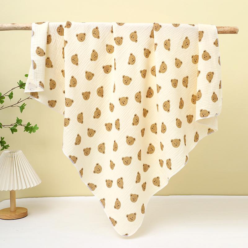 Double-Layer Crinkle Muslin Swaddle Blanket - Soft, Breathable, Skin-Friendly, Comfortable Newborn Towel