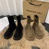 Thick Soled Elastic Boots for Women with Suede Short Boots, Versatile and Stylish for Autumn and Winter In 2026