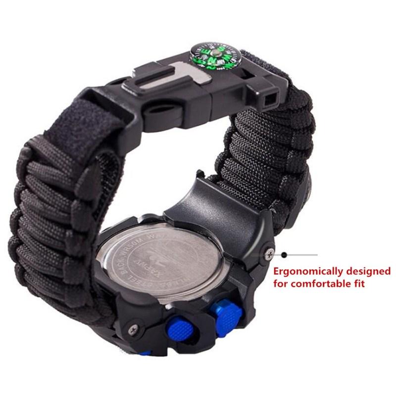 Waterproof Watch Multifunctional Outdoor Survival Rope Bracelet Adjustable Adventure Bracelet
