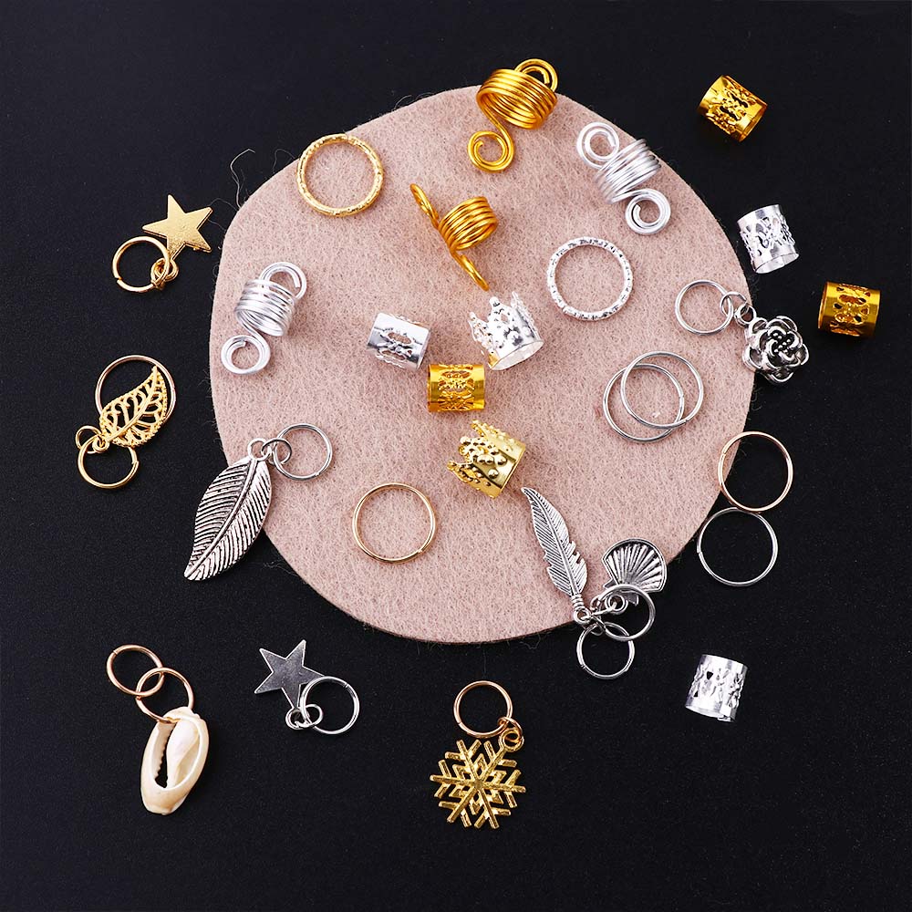 Silver Braids Beads Tubes Charms Gold Hair Cuffs Hair Decorations Hair Braid African Dreadlocks