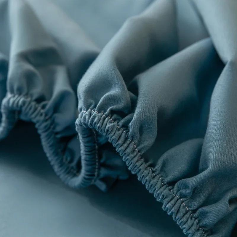 1PC Bed Fitted Sheet Bed Mattress Cover Solid Color Bed Linen Non Slip Mattress Covers Bedsheet Soft and Breathable
