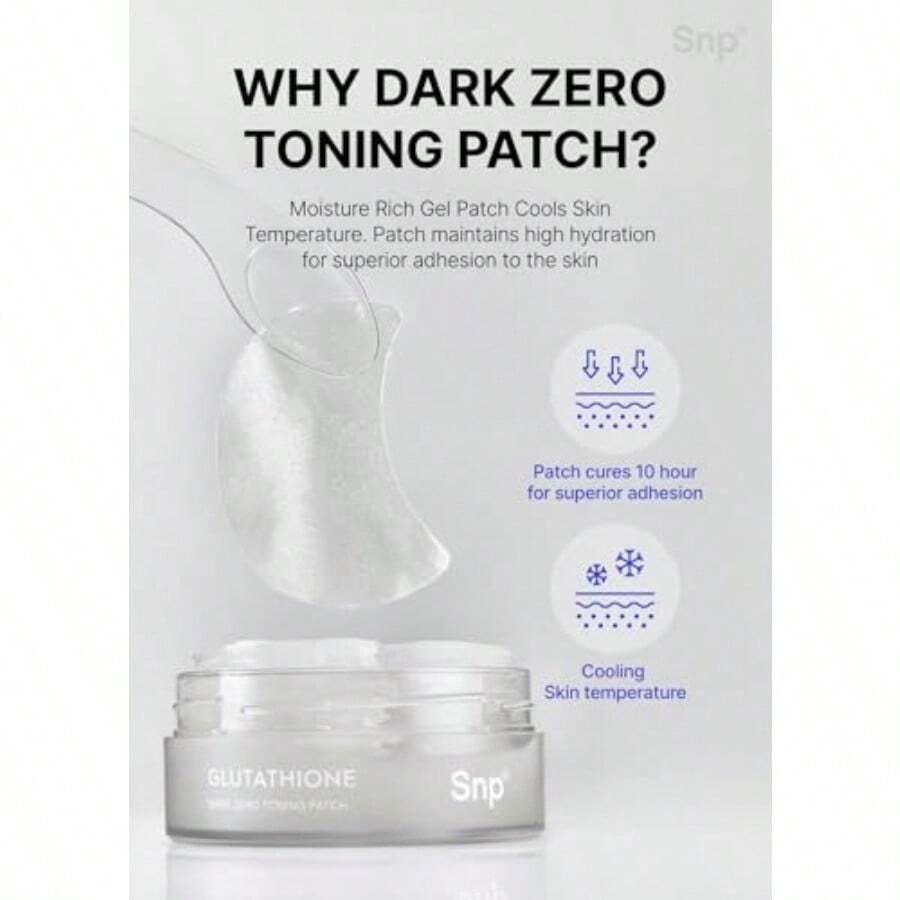 SNP [K Beauty Glutathion Dark Zero Patch Yeux Tonifiant 84g(60ea) Patchs Nourrissants pour le Contour des Yeux pour les Imperfections