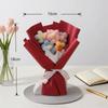 Cute Artificial Crochet Flowers Bouquet Handmade Mini Size Knitted Puff Flower 5 Stems Simulation Knitted Flower Teacher's Day