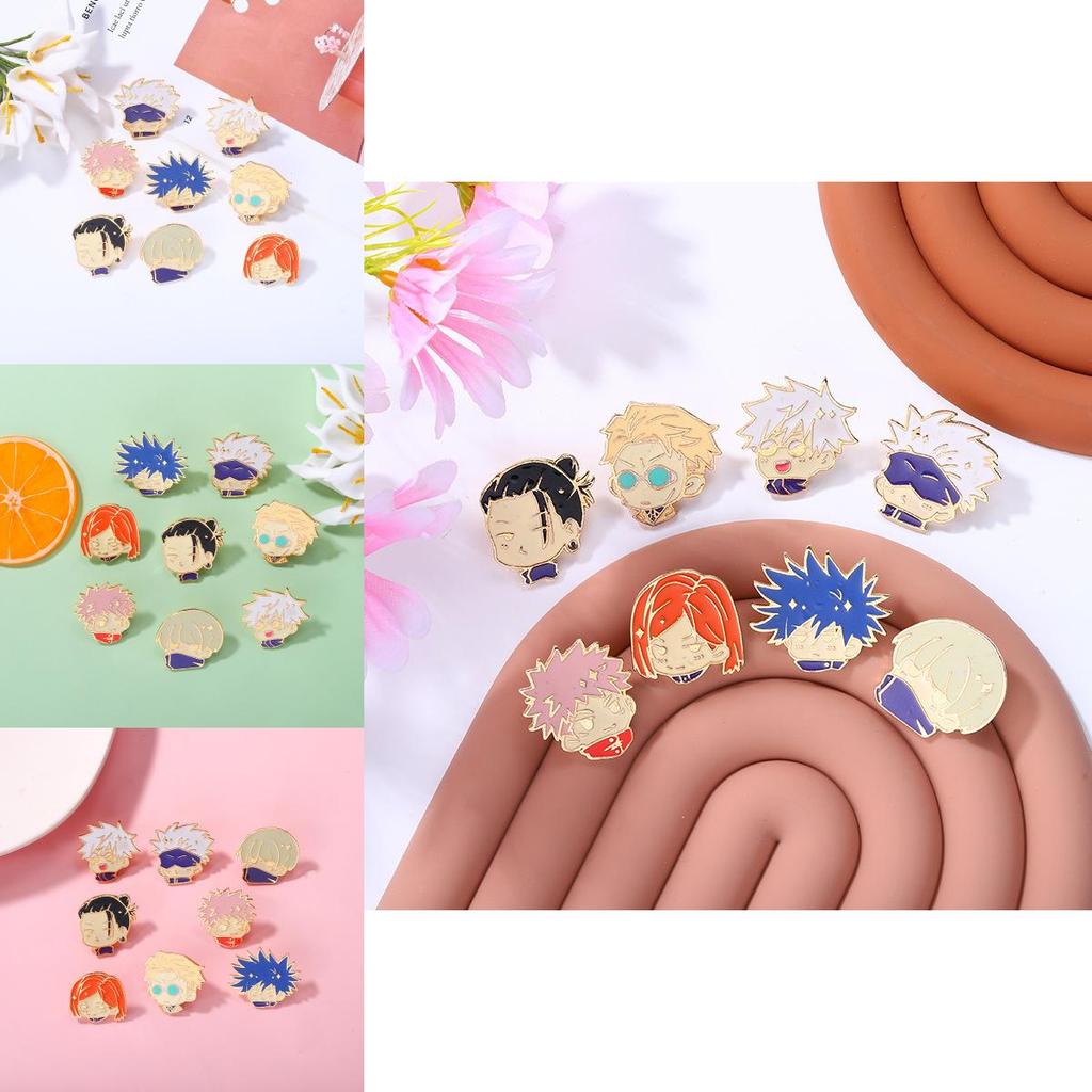 Stylish And Colorful Alloy Enamel Pin Badge Of Jujutsu Kaisen Characters For Casual Wear And Personal Accessories