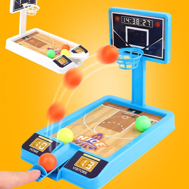 Basketballspielzeug Mini-Basketballständer mit 2 Bällen 1 Basketballfeld Desktop-Spielbrett zur Angstlösung für Kinder ab 3 Jahren