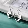 Cazador Cute Cat Kitten Heart Pendant Earrings Stainless Steel Gold Color Animal Drop Earrings for Women Jewelry Birthday Gift