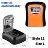 Wall Mount Key Safe Box Weatherproof Key Storage Secret Box Organizer 4 Digit Combination Password Security Code Lock Nokey Home