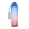 1 Liter Motivations-Wasserflasche mit Strohhalm-Mundstück Mit Zeitmarkierung Auslaufsichere Sport-Wasserflasche Für Fitnessstudio Camping Tour