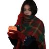 Congee cocoa, new red plaid scarf female high-grade new warm retro shawl scarf student