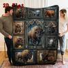 Buffalo Collection 2D Flat Pattern Flannel Blanket, High Quality All Seasons, Home Decor, Warmth and Comfort, Perfect for Christmas Gifts.