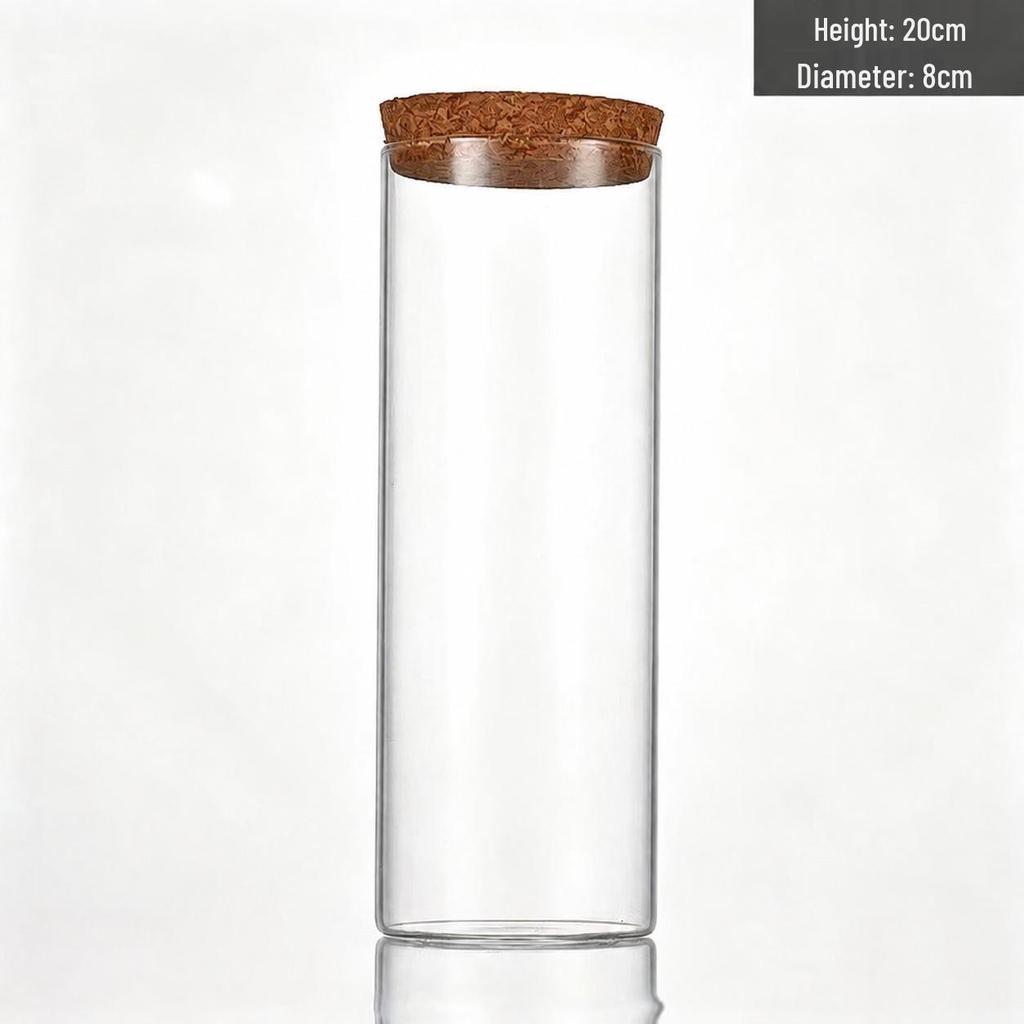 High Borosilicate Glass Storage Jar - 80mm Wide Mouth Bottle for Flower Tea or Incense