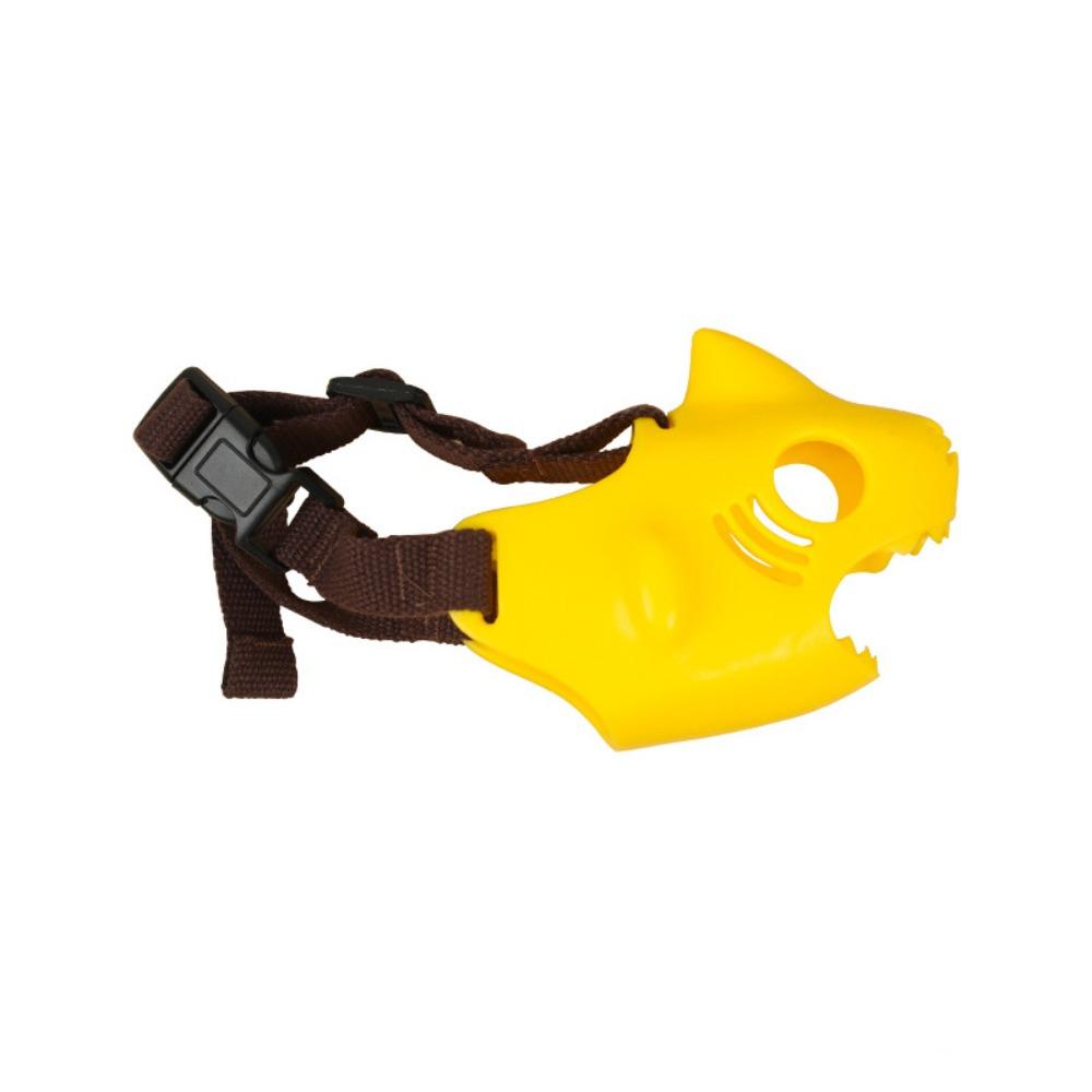 

Мультяшный намордник для собаки против укусов, регулируемая защита для рта питомца, аксессуары для питомцев, маска-намордник для собаки, для ежедневного использования S жёлтый