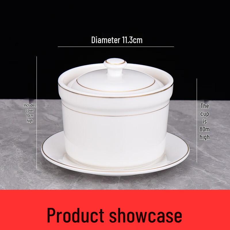 

LISM Gold Rim Ceramic Double Boiler with Lid