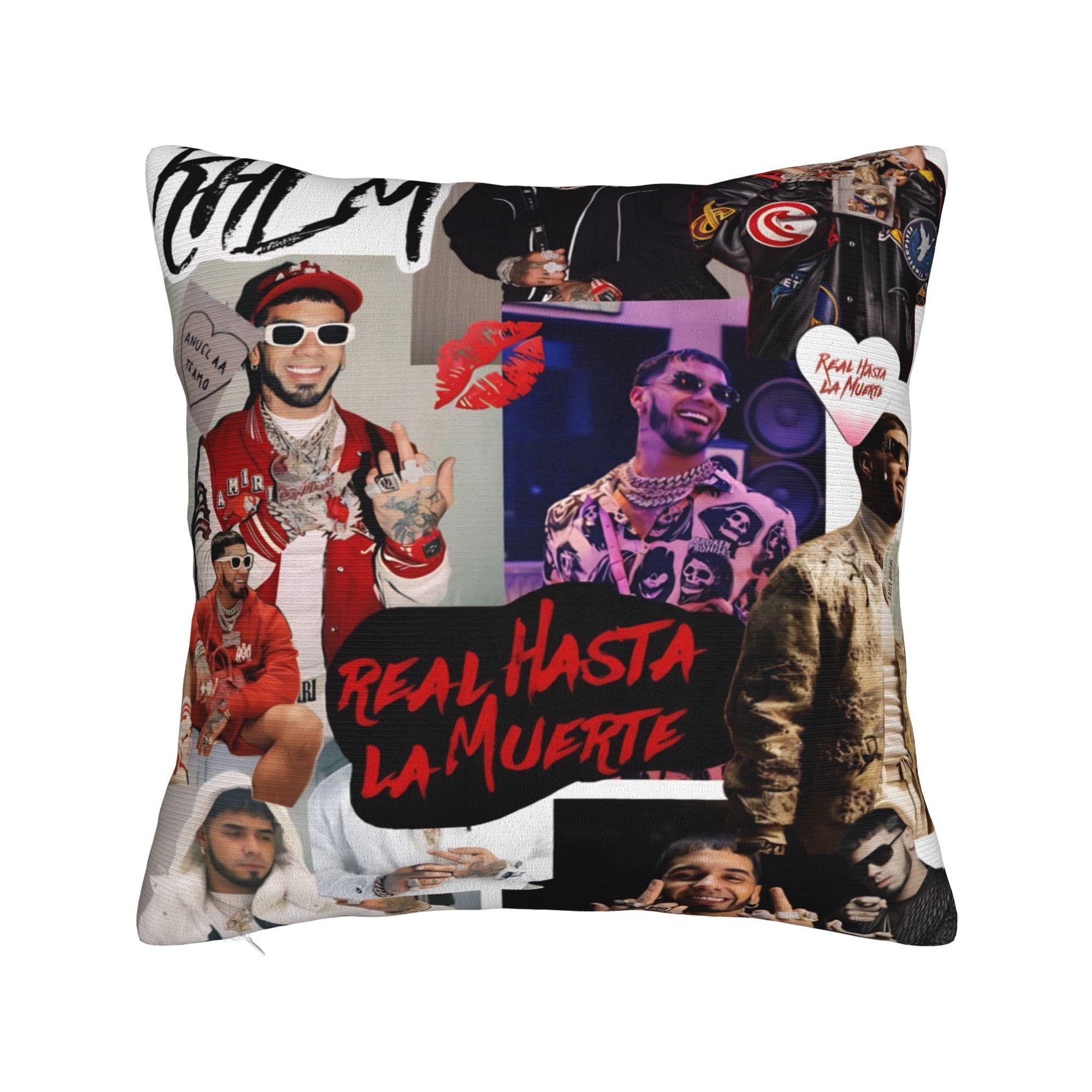 Decorative Pillow Cover Anuel AA Rapper Singer Accessories Bed Pillow Case Cover Drop Shipping Multiple Sizes 12x12Inch