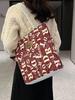 Large Capacity Canvas Tote: Simple, Stylish Commuter Bag for Female Students with Letter Print